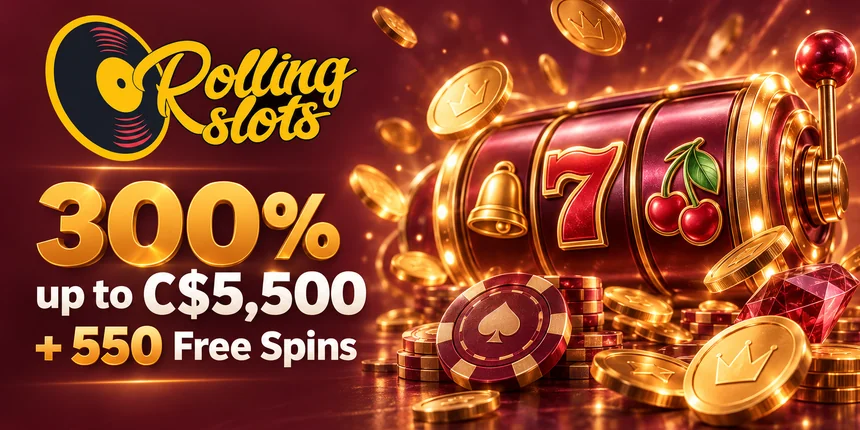 Mobile Casino Rolling Slots 300% up to C$5,500 + 550 Free Spins