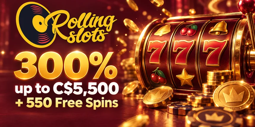 Casino Bonus Rolling Slots 300% up to C$5,500 + 550 Free Spins