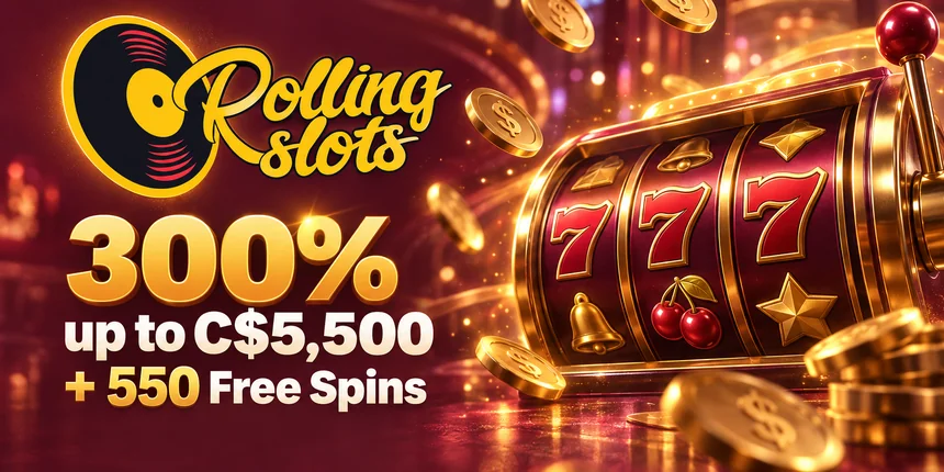 Legal casinos Rolling Slots 300% up to C$5,500 + 550 Free Spins